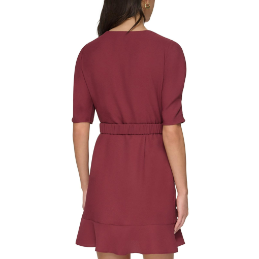 DKNY Cabernet Puff Sleeve Wrap Dress - Size S - Women's Dresses - Image 2