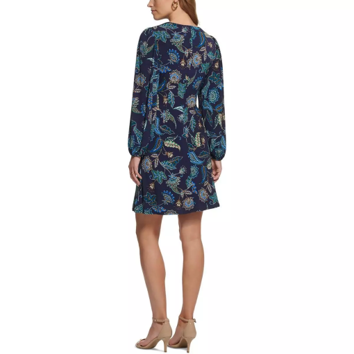 Vince Camuto Navy Floral Mini Dress Petite 6P - Cocktail Dress - Image 2