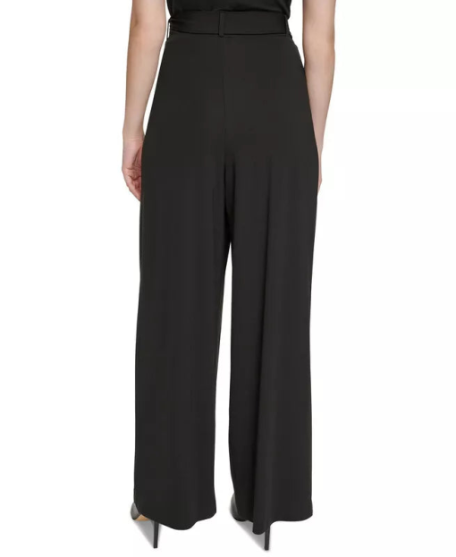 Calvin Klein Black Wide Leg Pants - Size L - Women's Trousers - Image 2