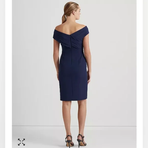 Ralph Lauren Navy Off Shoulder Dress Size 4 - Cocktail Dress - Image 2