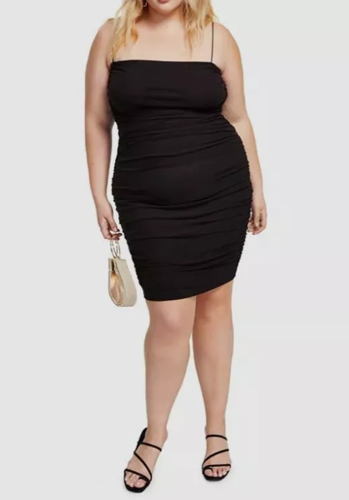 B -Darlin Plus Black Ruched Bodycon Dress 16W - Party Dress