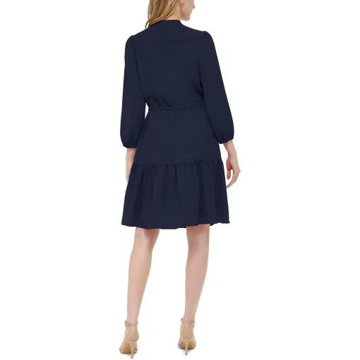 Tommy Hilfiger Navy Tiered Shirtdress Size 8 - Women's Dresses - Image 2