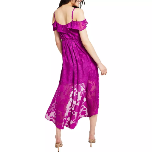 BCX Purple Ruffle Hi-Low Dress - Juniors Cocktail Party Dress - Image 2