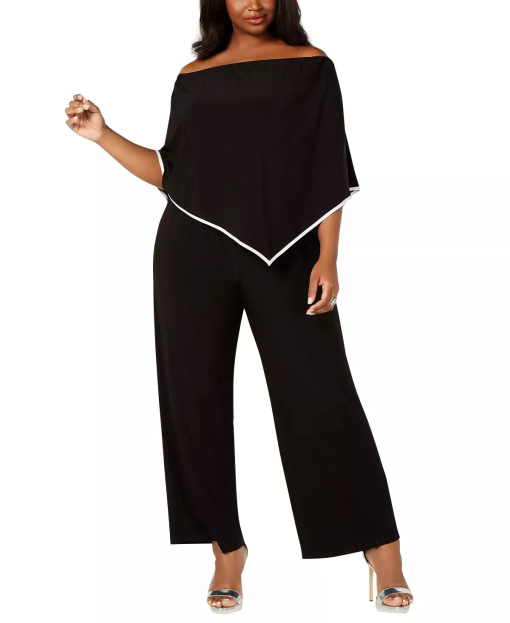 MSK Plus Black Jumpsuit Plus Size 2X Wide Leg Cocktail Outfit