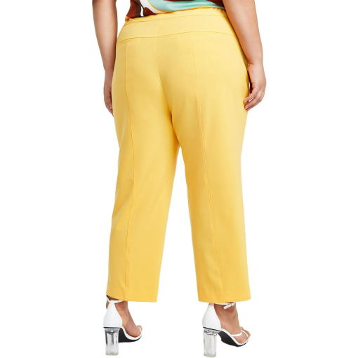 Bar III Plus Size Yellow Straight Leg Pants - 20W - Women's Trousers - Image 2