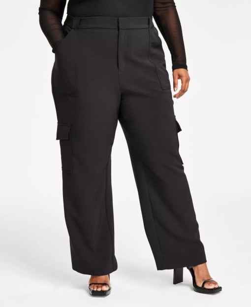 Nina Parker Plus Black Cargo Pants - Size 18W - Women's Trousers