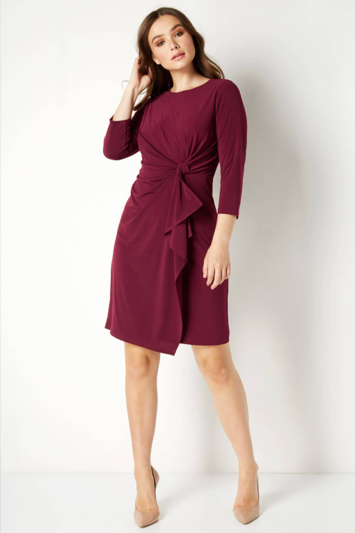 Tommy Hilfiger Burgundy Tie Front Dress Size 10 - Cocktail Dress