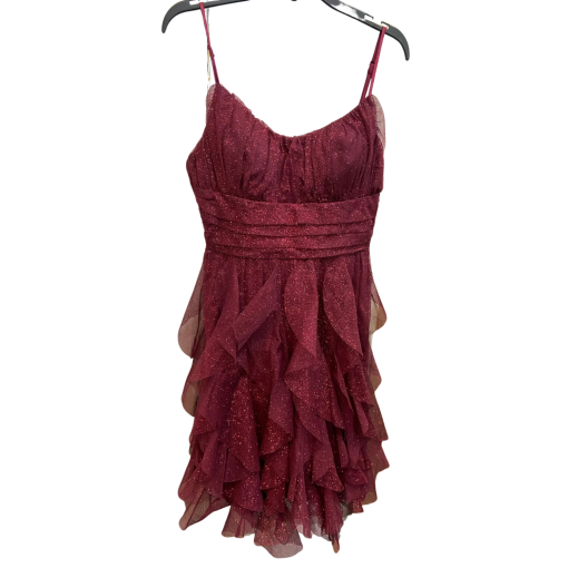 Burgundy Ruffle Dress Size 3/4 - Party Dress