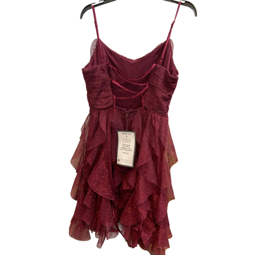 Burgundy Ruffle Dress Size 3/4 - Party Dress - Image 2