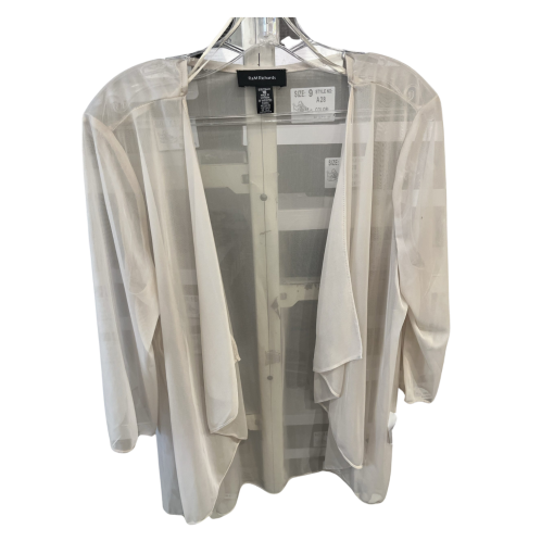 R&M Richards Ivory Size 9 Sheer Cardigan - Women's Top