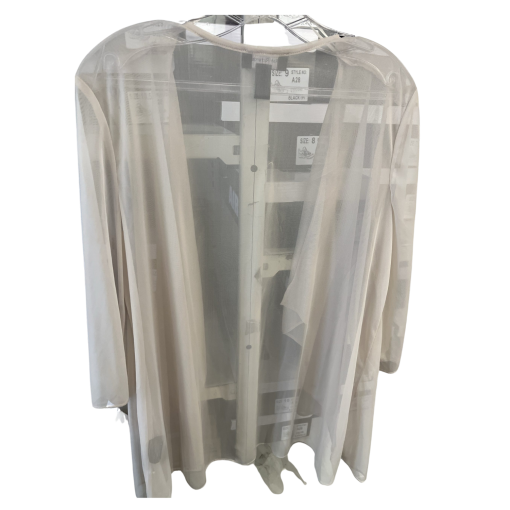 R&M Richards Ivory Size 9 Sheer Cardigan - Women's Top - Image 2