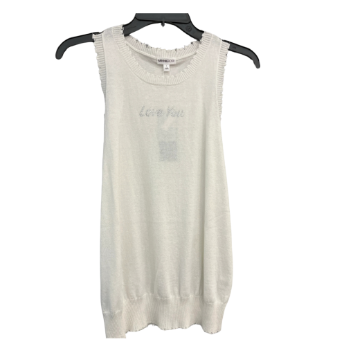 MINNIEROSE White Knit Tank Top - L - Sleeveless Shirt