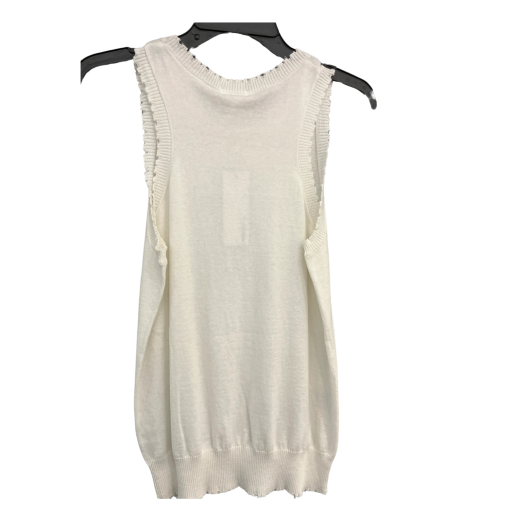 MINNIEROSE White Knit Tank Top - L - Sleeveless Shirt - Image 2