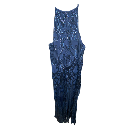 NW Nightway Navy Sequin Gown Size 8 - Formal Dress - Image 2