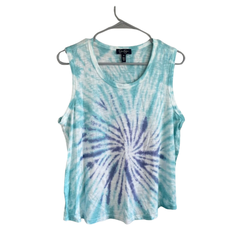 Jessica Simpson Tie Dye Tank Top - Blue, Size M, Women's Shirts