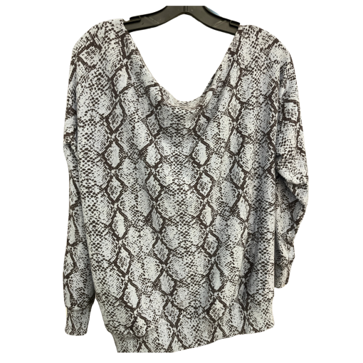 MINNIEROSE Snake Print Cowl Neck Top - L - White/Brown - Blouse - Image 2