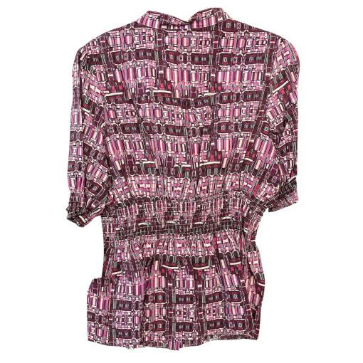 BCBGMAXAZRIA Computer Print Blouse, Purple, Size L - Women's Top - Image 2