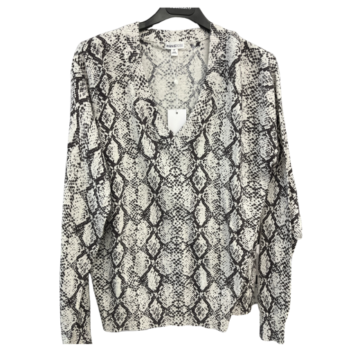 MINNIEROSE Snake Print Blouse, White/Black, Size S, Tops