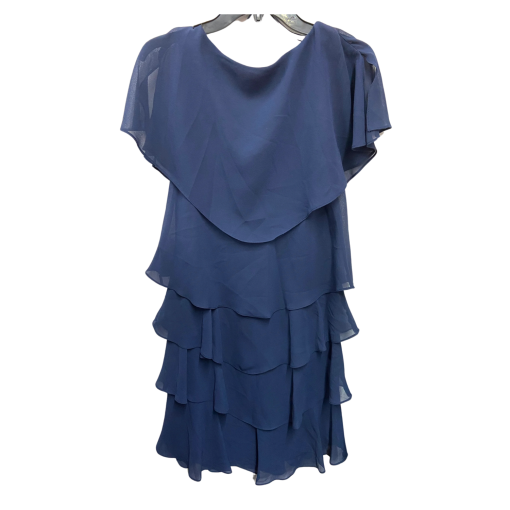 SLNY Navy Tiered Dress Size 6 - Cocktail Dress