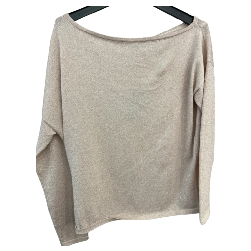 Minnie Rose Beige Boat Neck Sweater - Size L - Women's Knitwear