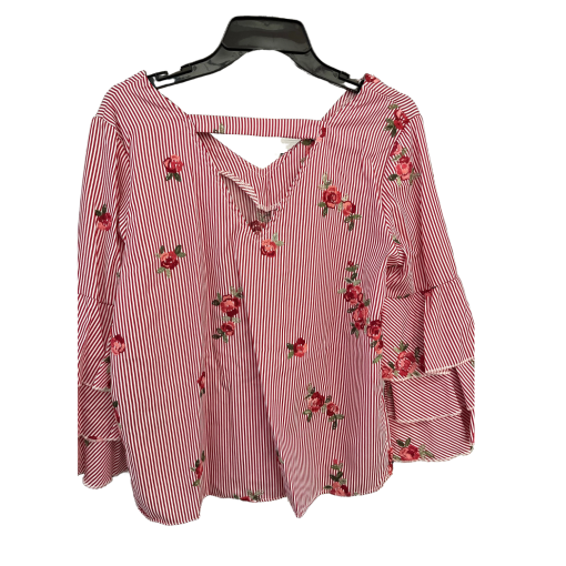 MAXSPORT Red Striped Floral Blouse - XS - Women's Tops