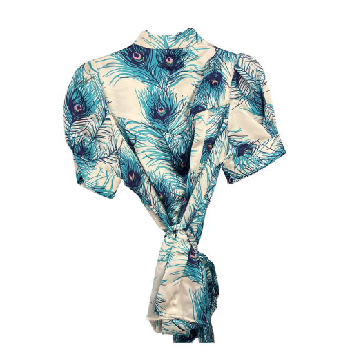 Vertigo Paris Peacock Print Blouse - Blue, XS - Women's Top - Image 2