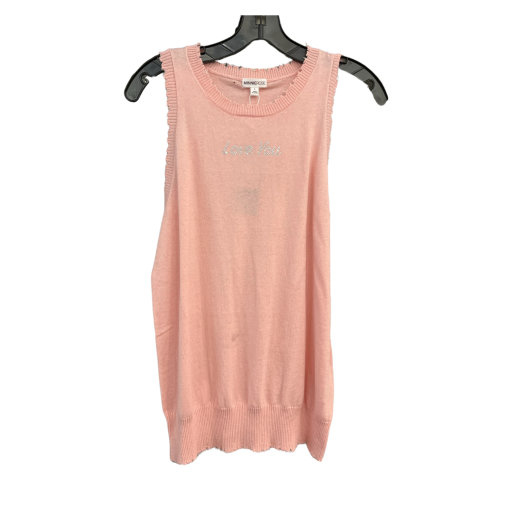 MINNIEROSE Pink Sweater Tank Top, L - Women's Sleeveless Top