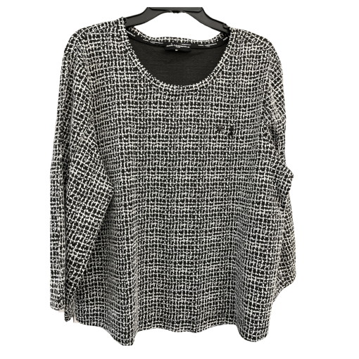 Karl Lagerfeld Black & White Tweed Top - Size L - Women's Blouse