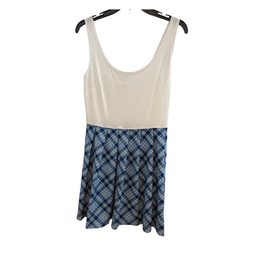 Kingston Plaid Dress - Blue/White, Size M - Women's Dresses