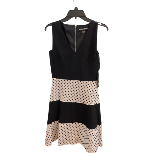 Karl Lagerfeld Black Polka Dot Dress Size 0 - Cocktail Dress