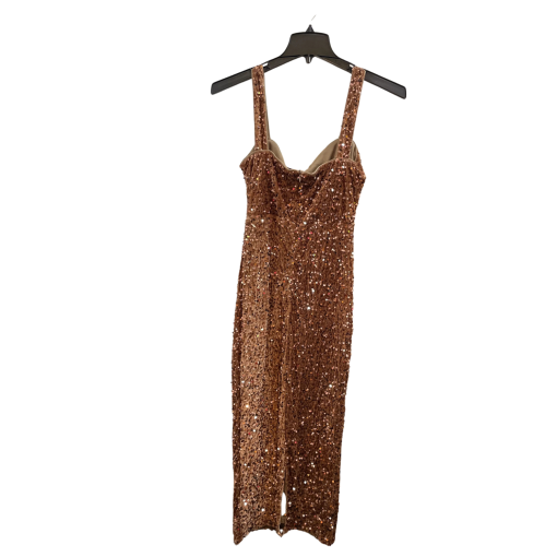 Miss ord Bronze Sequin Midi Dress - Size L - Party Dress