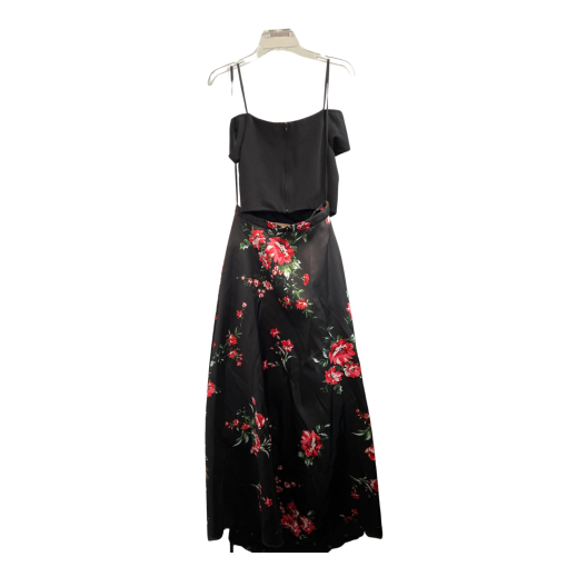 Black Floral Maxi Dress - Size S - Party Dress