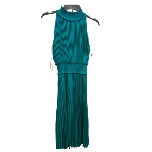 Nanette Lepore Teal Pleated Midi Dress Size 2 - Cocktail Dress