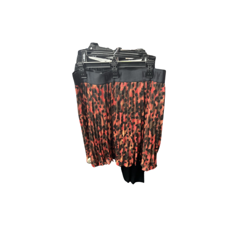 DKNY XL Pleated Skirt Red/Brown Animal Print Women's Apparel