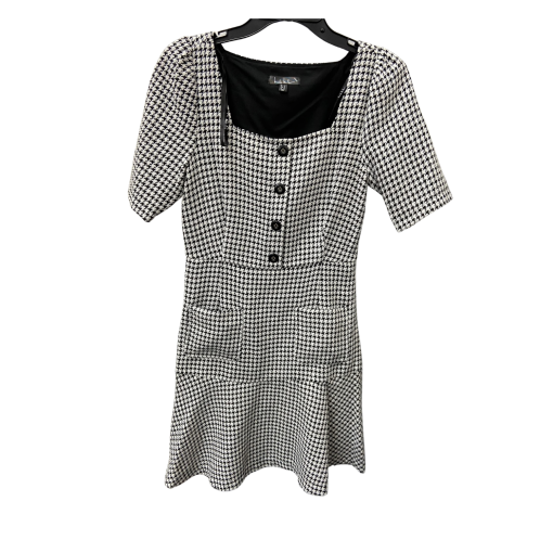 Nicole Miller Houndstooth Dress Black White Size 6 Women's Dresses