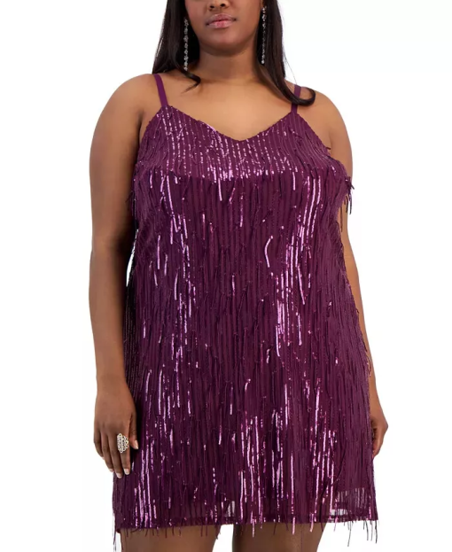 City Studio plu Plus Womens Sequined Mini Cocktail and Party Dress 3X