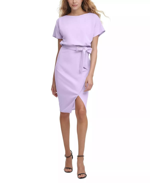 Kenzie Womens Roundneck Knee-Length Cocktail and Party Dress 4