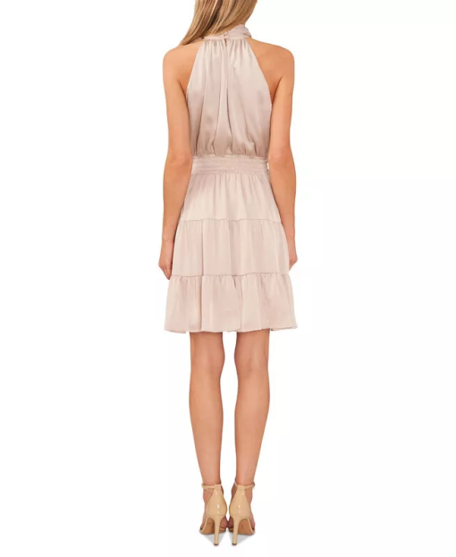 CeCe Halter Dress, Beige, Size S, Women's Cocktail Dress - Image 2