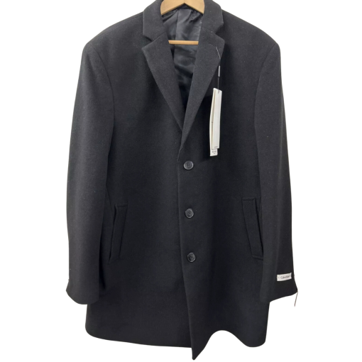 Calvin Klein Black Wool Coat - Size S - Men's Overcoat