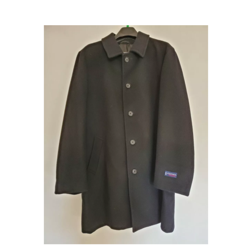 Stafford Black Overcoat 56R - Men's Winter Coat