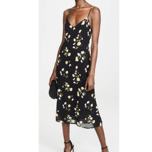 O.P.T Black Floral Midi Dress - Size S - Women's Dresses