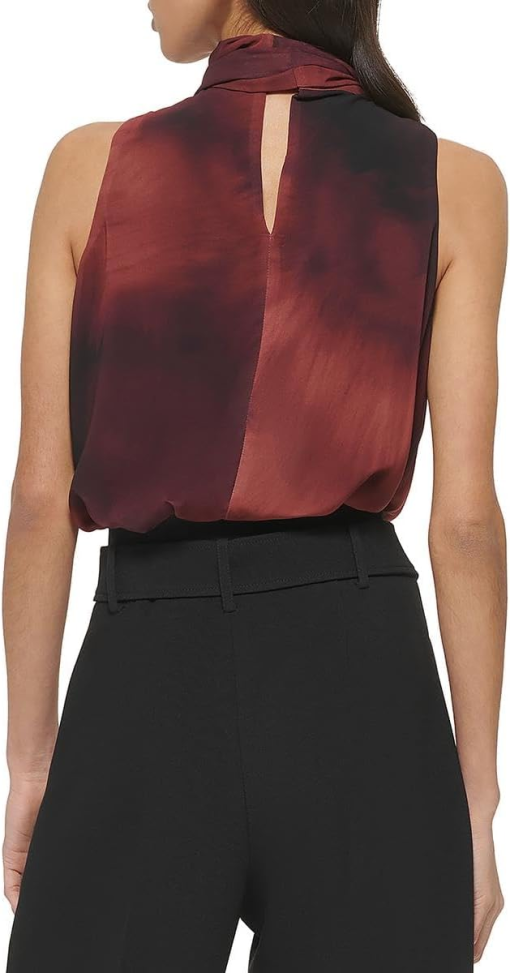 DKNY Womens Tie-Neck Sleeveless Blouse size M - Image 2