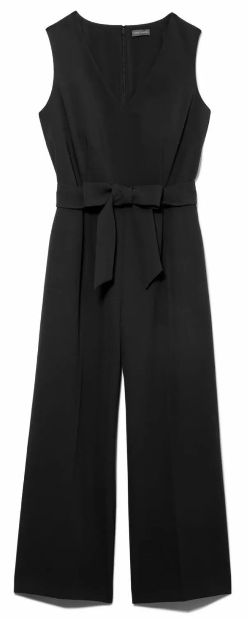 Vince Camuto Women's Tie Front V-Neck Jumpsuit, Black, 8 - Image 3