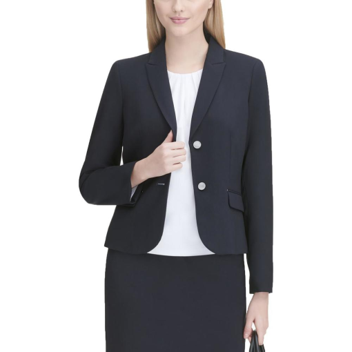 Calvin klein Womens Lined Long Sleeves Two-Button Blazer 4