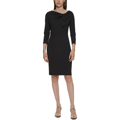 Calvin Klein Petites Womens Bow Neck Mini Sheath Dress 8P