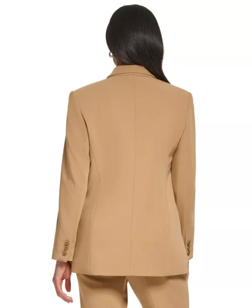 DKNY Peak Lapel Besom Pocket Six-Button DB Jacket (Pecan) Women's Clothing 16 - Image 2