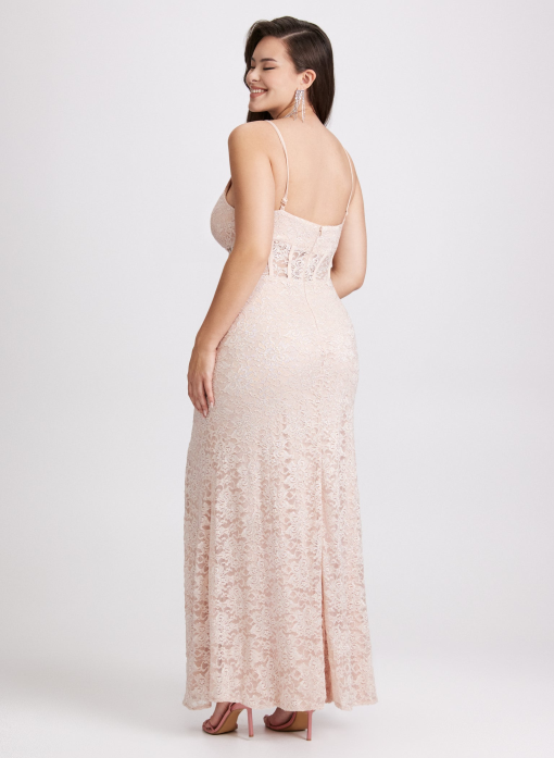 MORGAN & Co Pink Lace Maxi Dress Size 13 - Prom Dress - Image 2