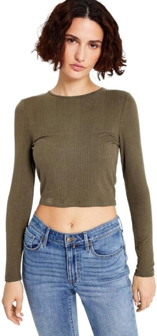 Tommy Jeans Womens Cut-Out Cropped Pullover Top size M