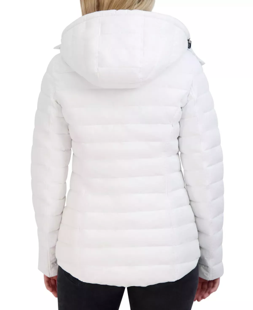 Nautica Women's Stretch Faux-Fur-Hooded Packable Puffer Coat - Winter White XL - Image 2