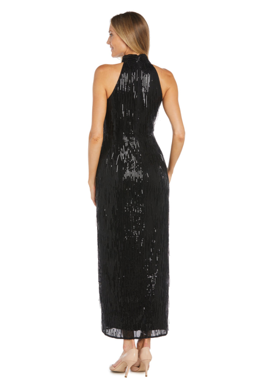 R&M Richards Womens Sequined Halter Evening Dress Size 8 - Image 2